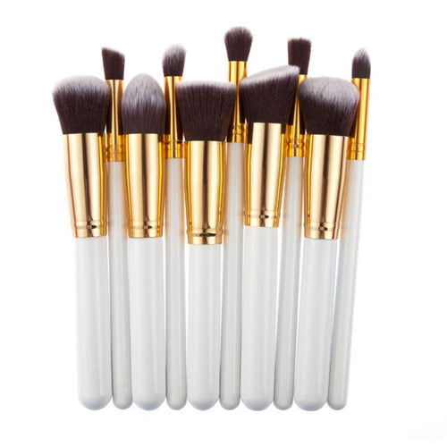 10 Pcs Golden Makeup Brushes
