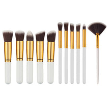 Load image into Gallery viewer, 10 Pcs Golden Makeup Brushes