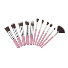 Load image into Gallery viewer, 10 Pcs Golden Makeup Brushes